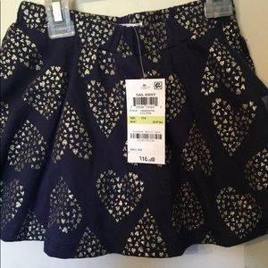 Navy Blue Skirt with glitter hearts - Size 4T